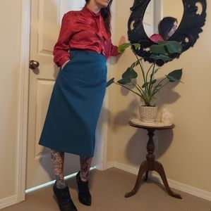 Vintage Red Button-up Top